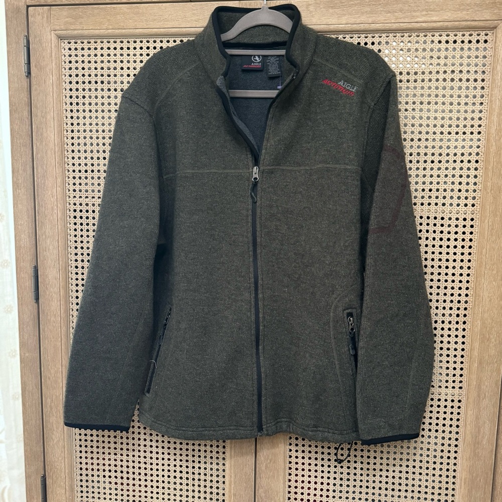 AIGLE Acrimum Full Zip Wool Outdoors Outerwear Hiking Gorpcore Jacket Sz L